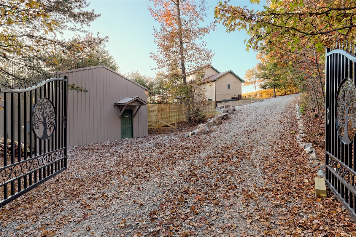Secure, private entryway leading up to the home.