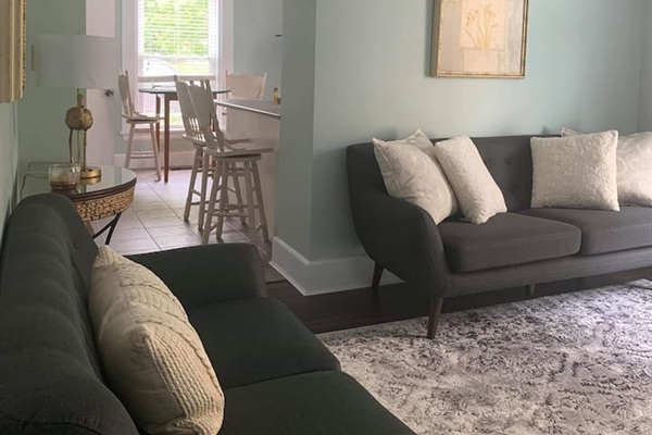 Living room and kitchen