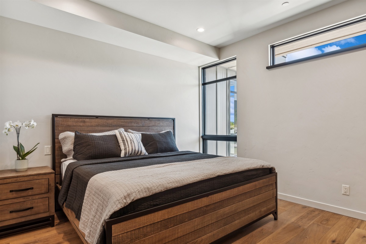 Cozy up in this comfortable king bed after a full day of adventure