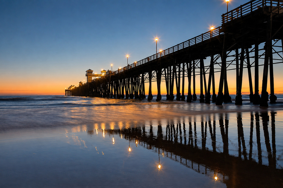 Walk along the beach to Oceanside Pier for fishing or ice cream