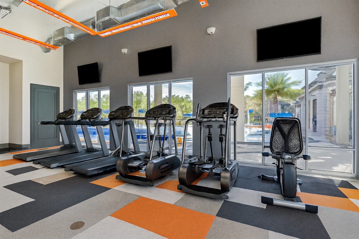 The gym at the clubhouse