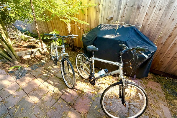 Bikes ready for a breezy ride around the neighborhood
