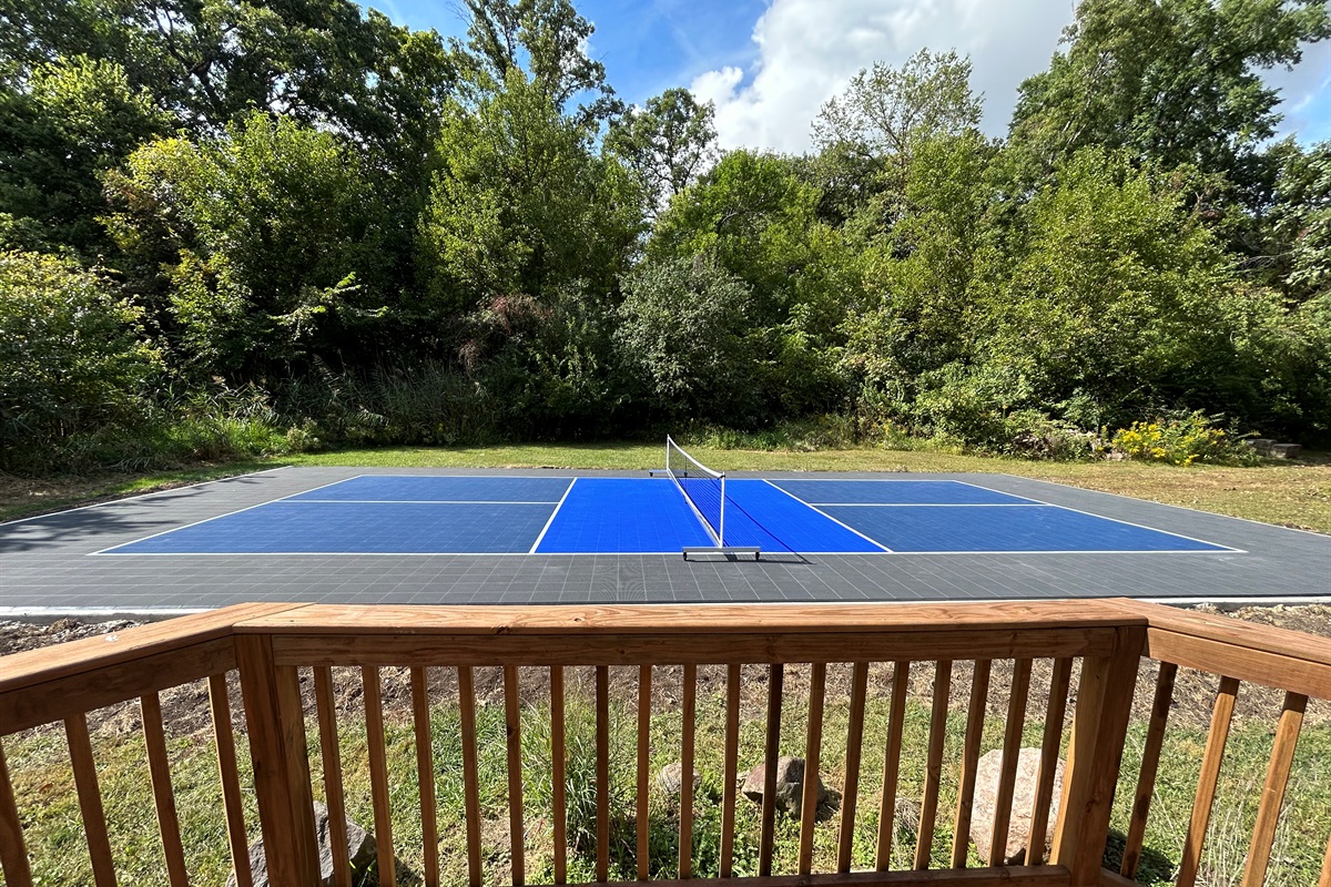 The gazebo is a great place to hang out while you wait your turn on the pickleball court and watch your friends play.