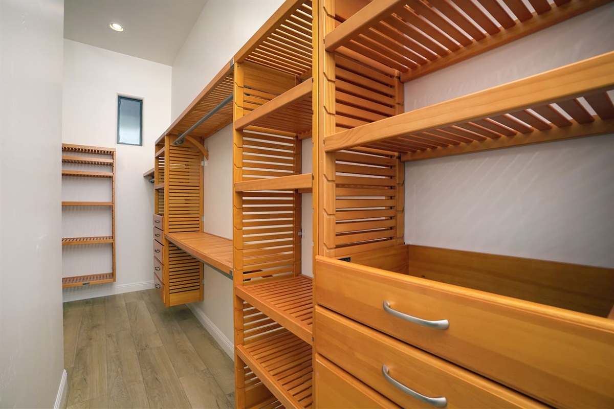 Custom closet in Owner's Suite.