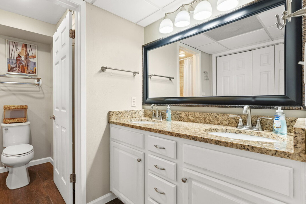 Main bathroom with double vanity