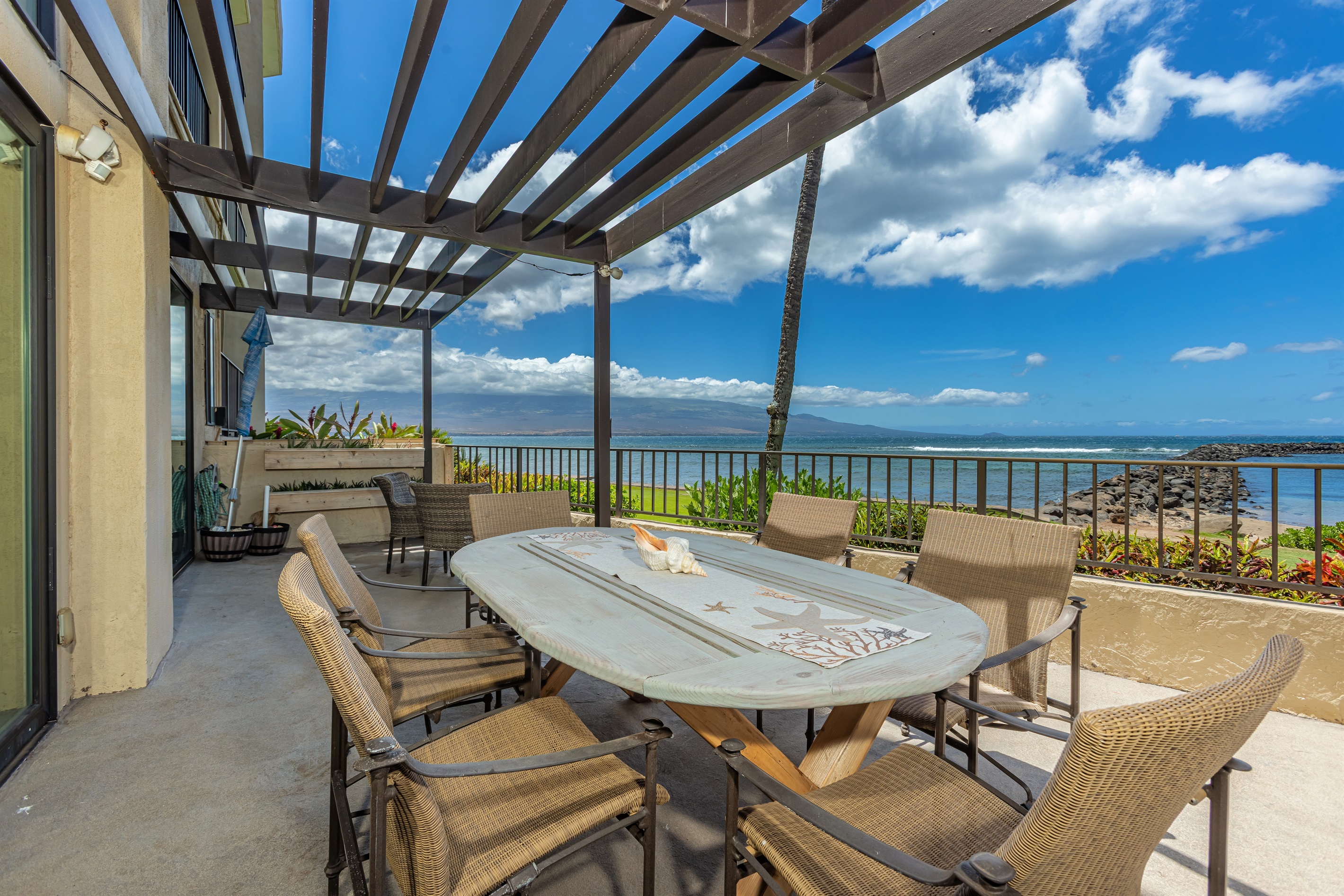 Patio dining view southeast