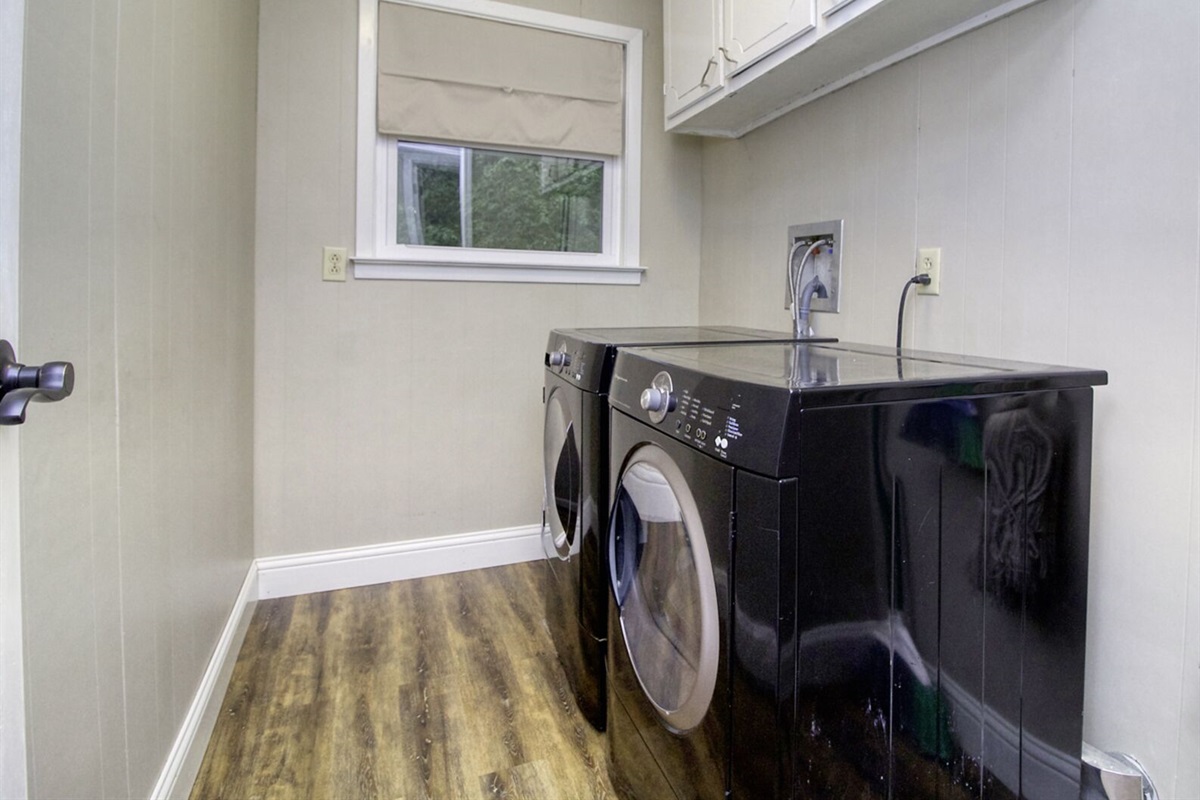 Laundry Room (downstairs) with Frontload washer / dryer