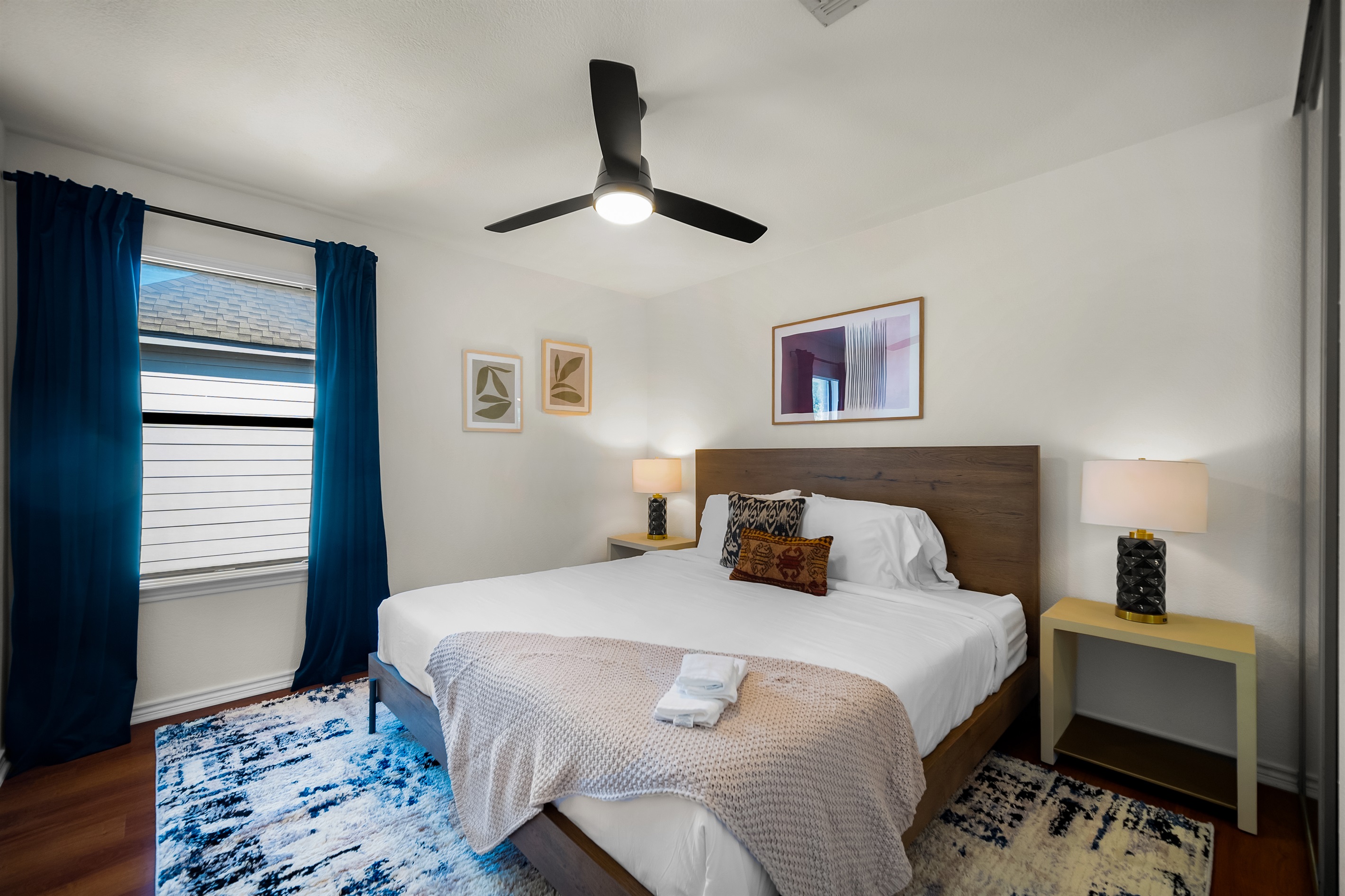 Relax in style with a king bed and connected closet