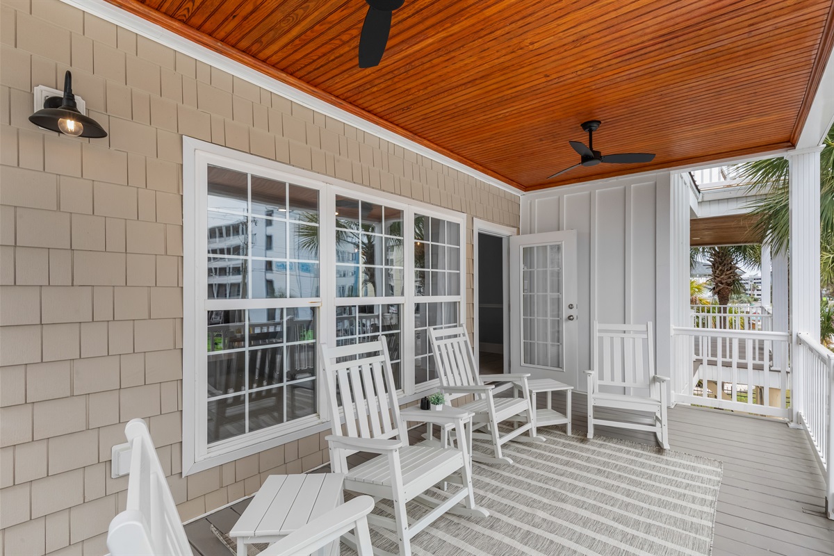 Relax on the main level front porch
