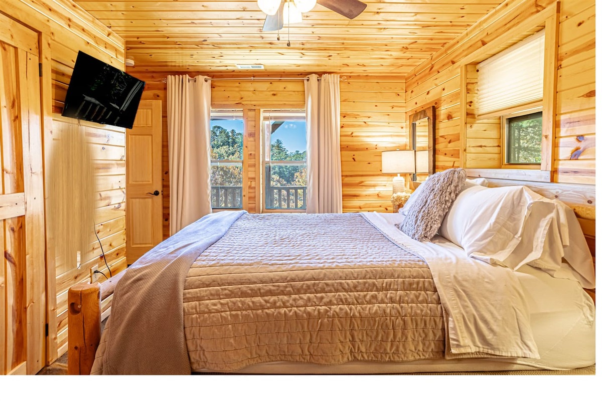 Lower Level Master Bedroom THREE with full bath and beautiful views. fall asleep to the sound of the river!