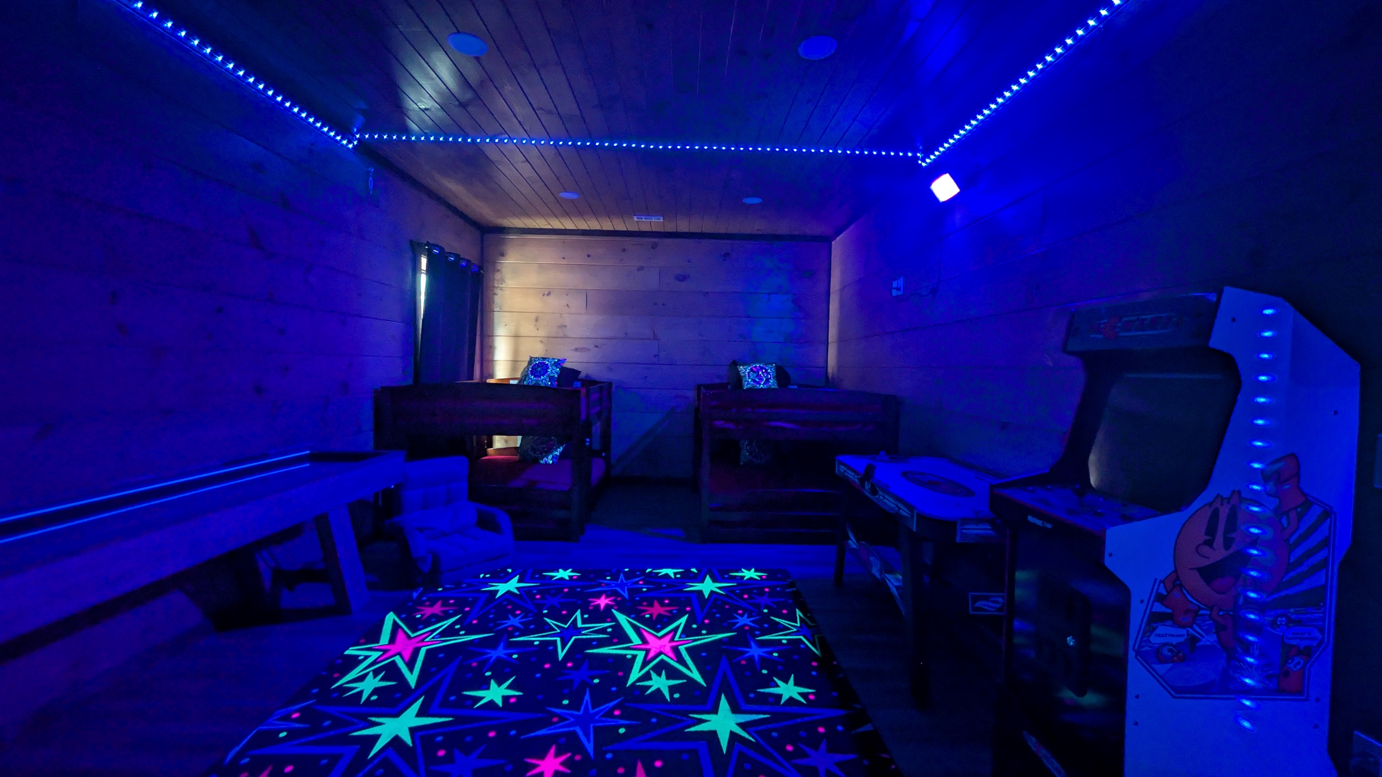 Glow in the dark Game room