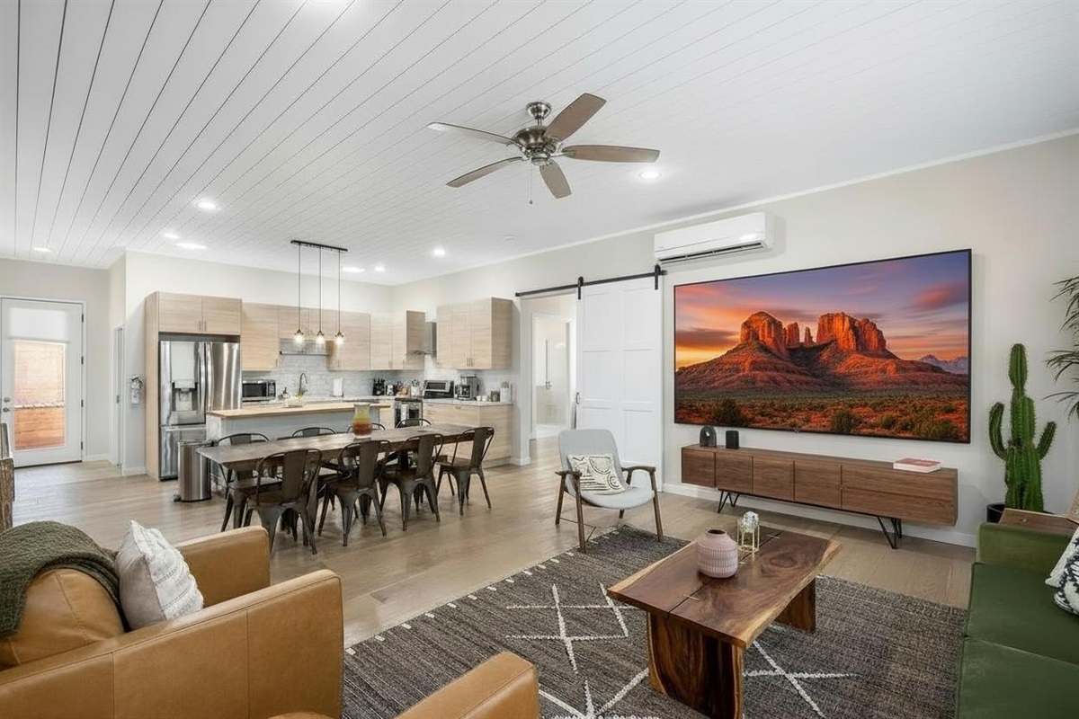 {Living Room} Bright, modern living + dining space designed for relaxation and connection.