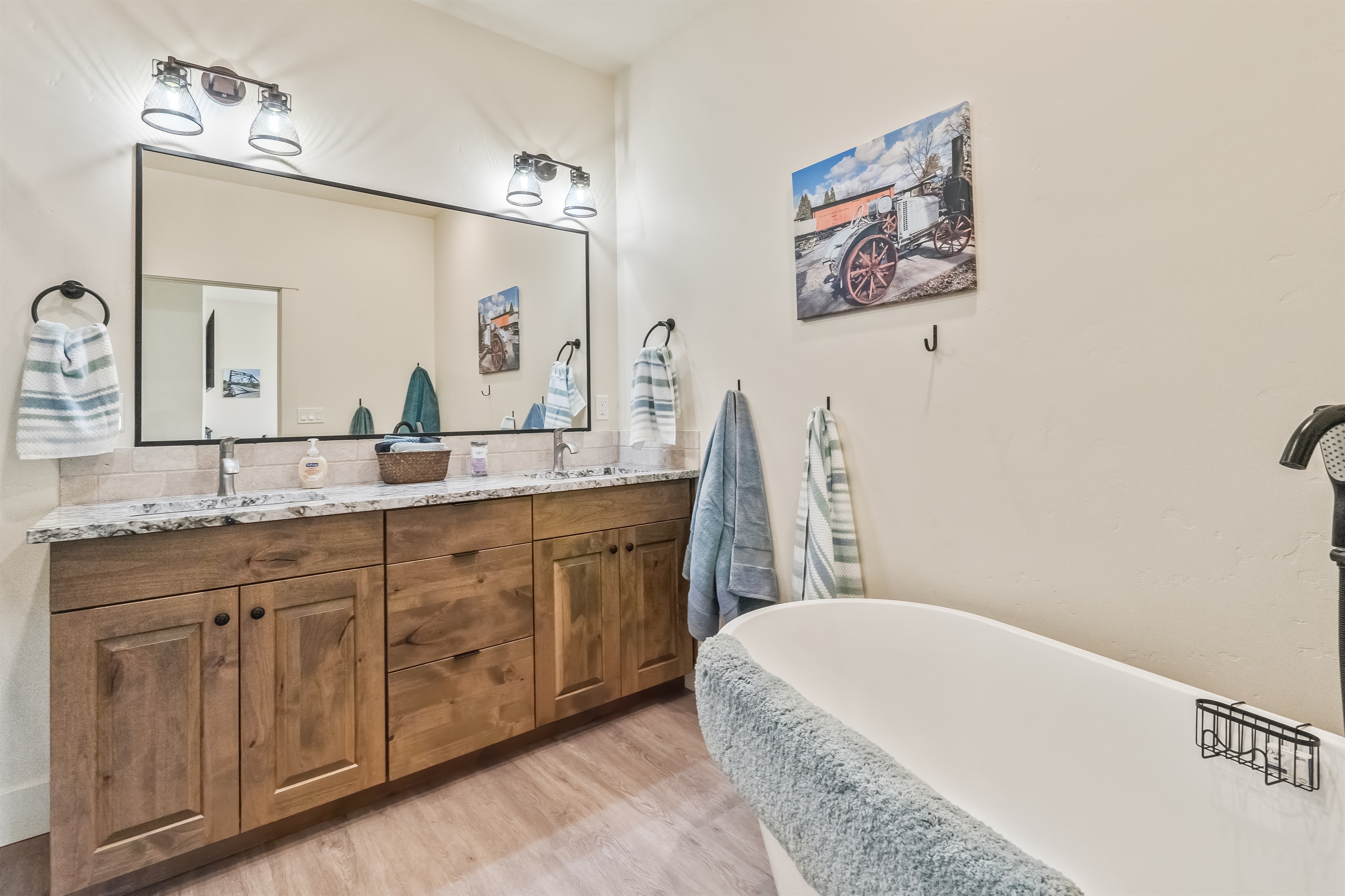 Primary Vanity and Tub