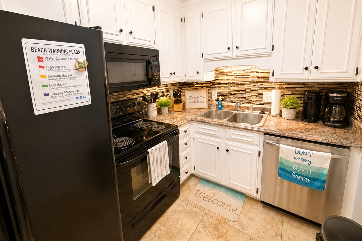 Fully stocked kitchen