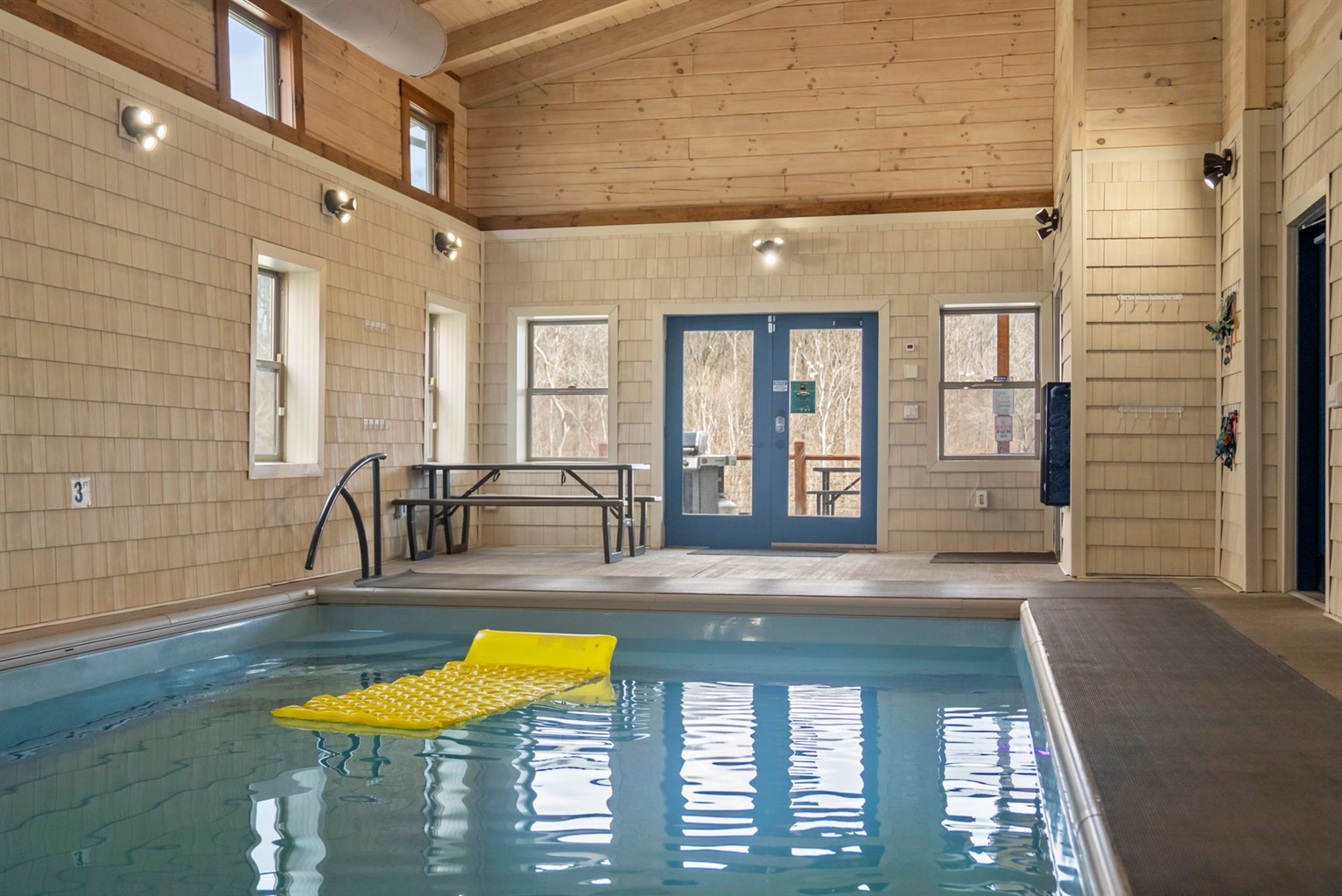 Private heated indoor pool at Pool House Lodge in Hocking Hills