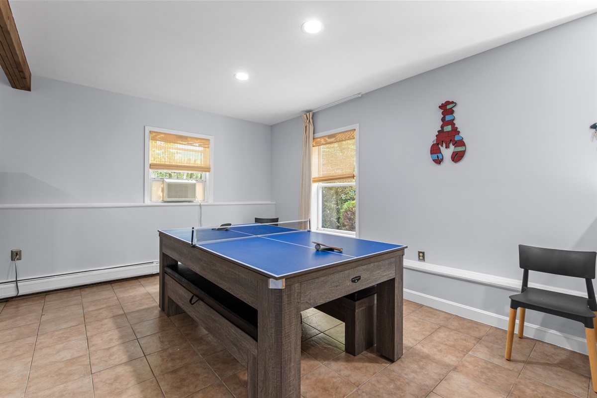and ping pong table