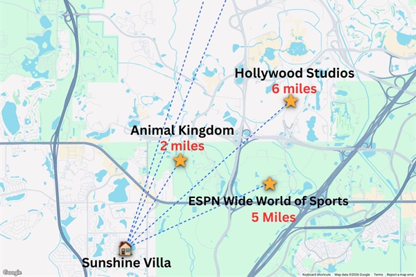 Super close to all of the Disney Parks!