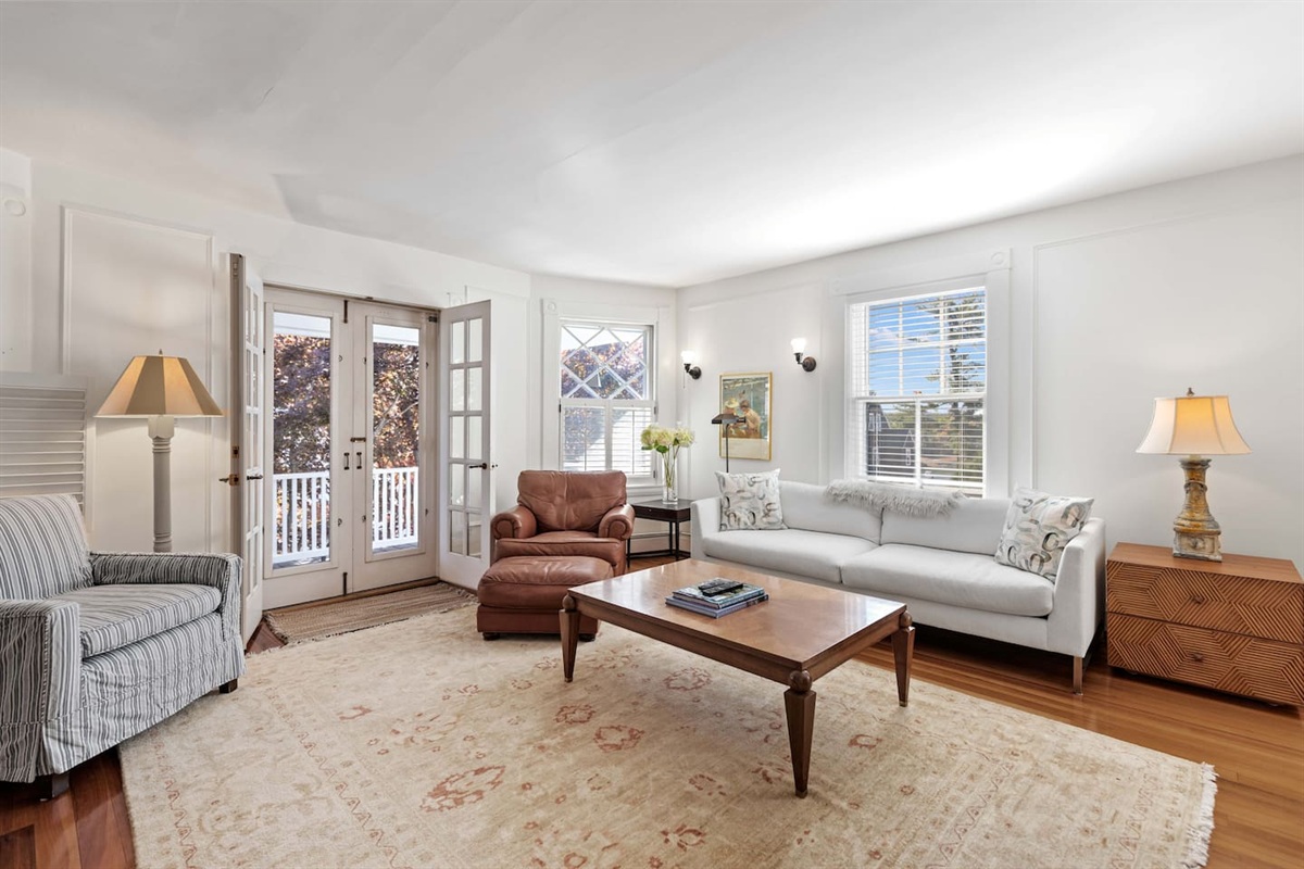 Living room space with access to balcony