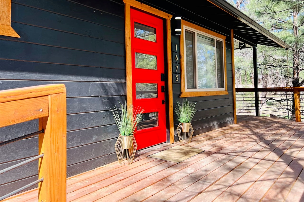 Welcome to the mountains? Yes yes yes! Mid-century modern vibes all day, HUGE front and rear porches for hanging out alllll dayyyyy longggg.
