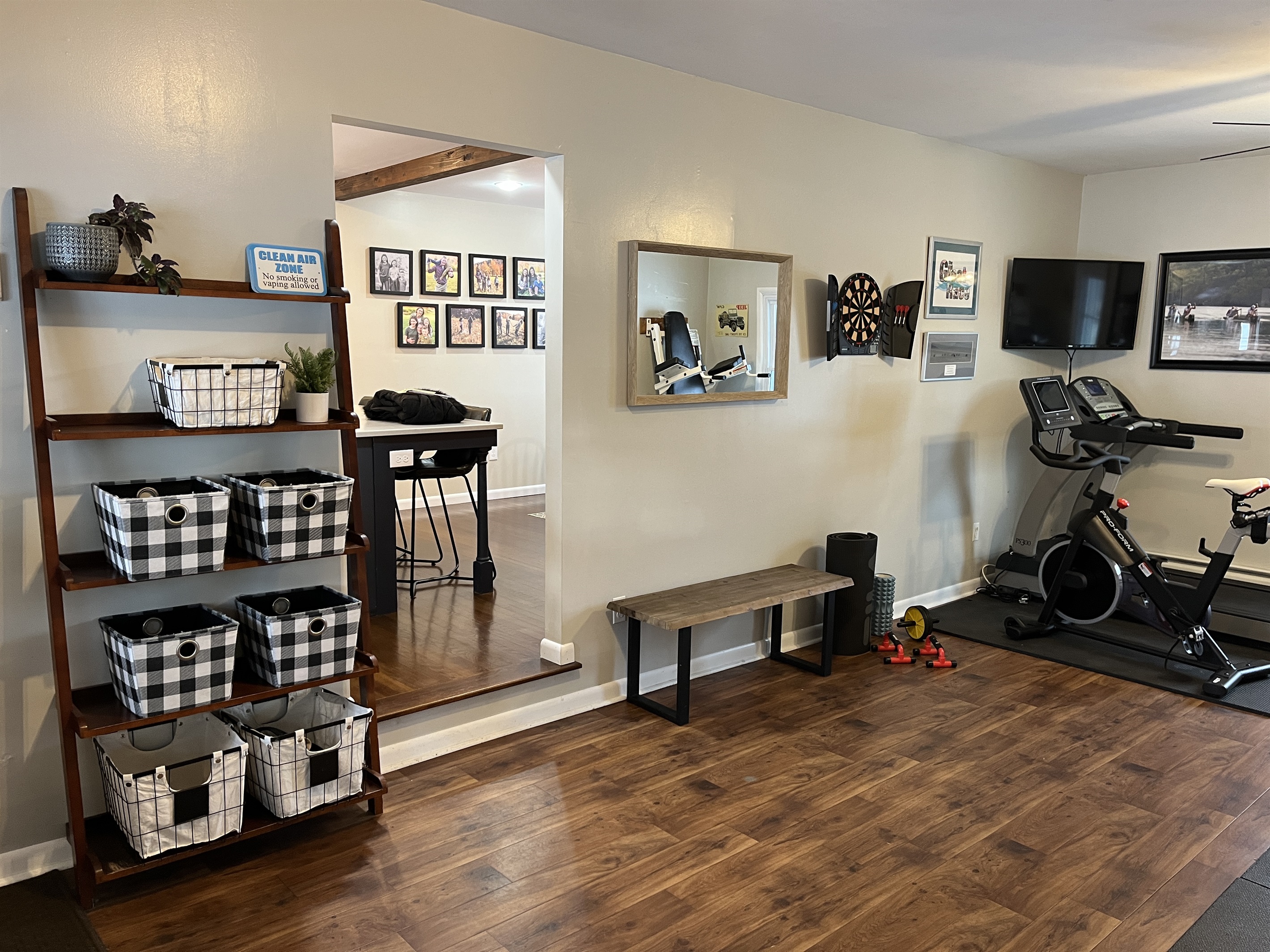 Home gym right off the kitchen