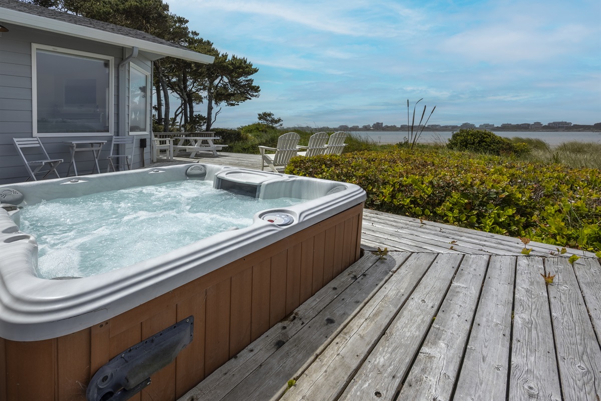 Relax and recharge in the inviting hot tub!