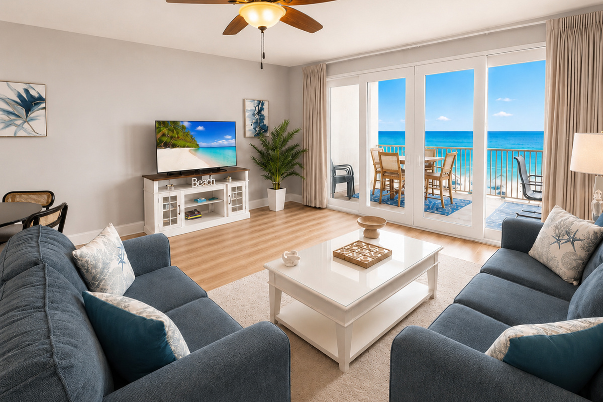 Living room with stunning views!