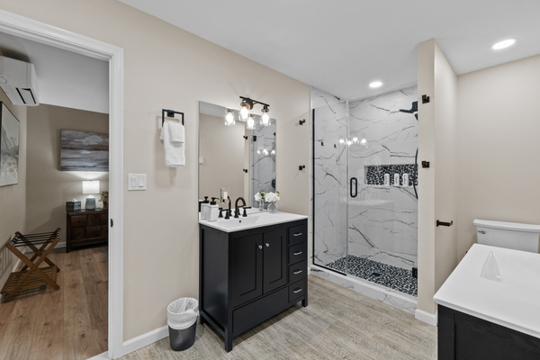 Ensuite Bathroom features a spacious double-sink vanity with ample counter space for everyone's toiletries