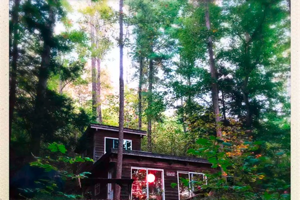 Cabin at night