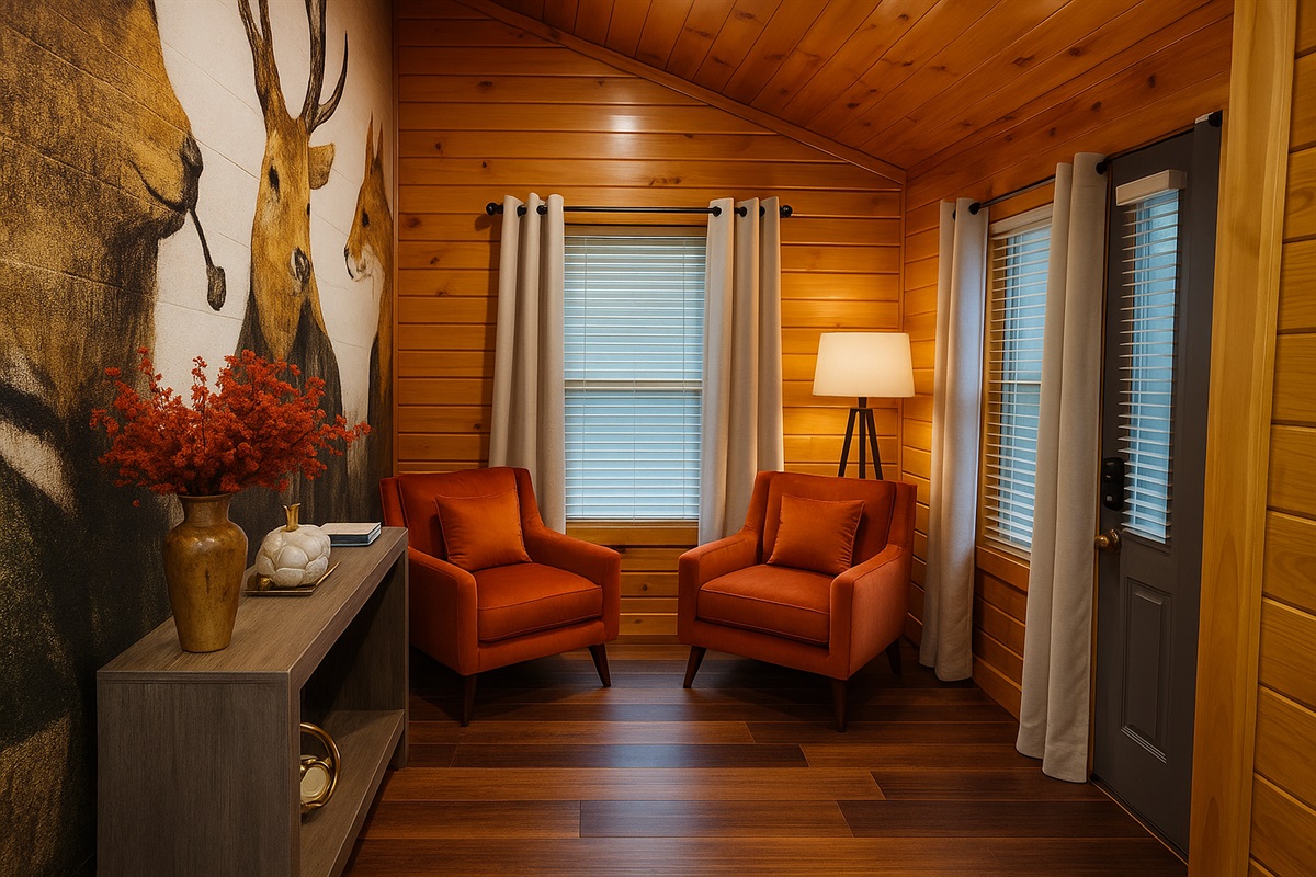 Cozy seating near the front door