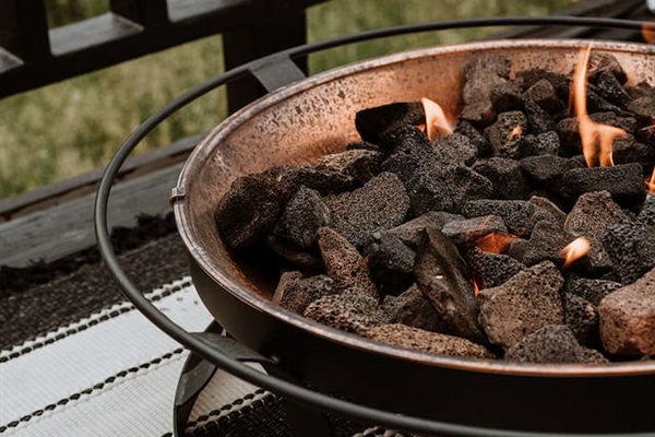 Cozy up to the fire pit on the deck