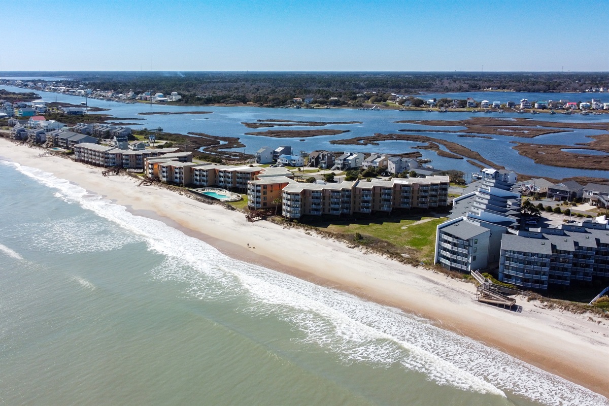 Topsail Dunes, with the beach and sound in the background