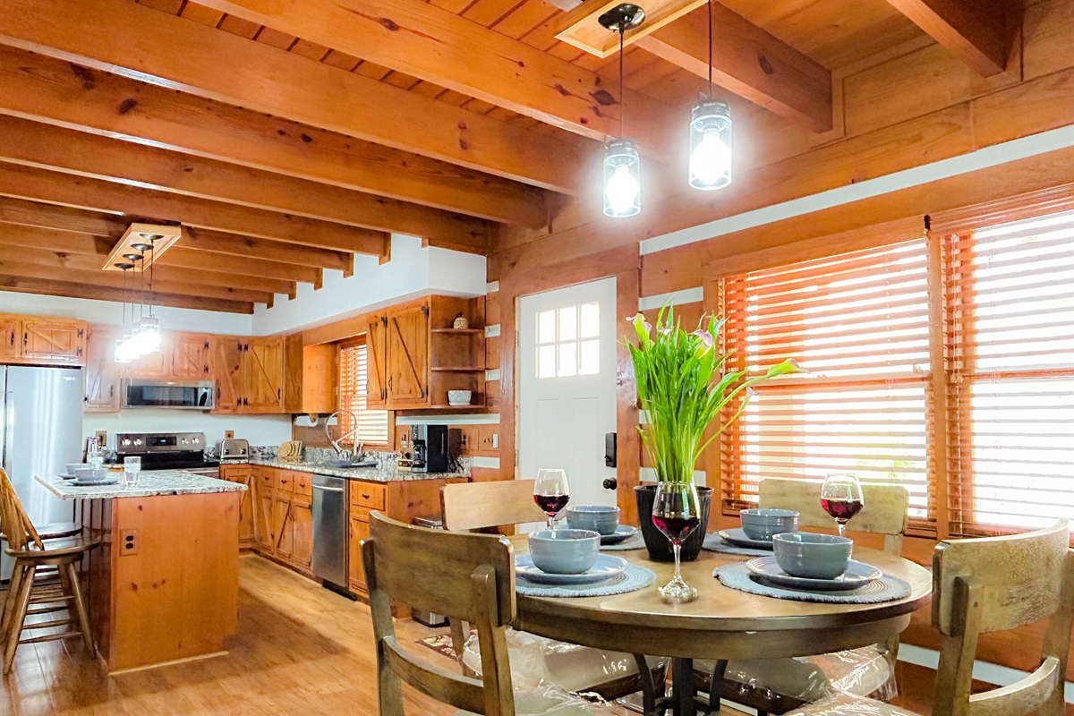 kitchen and dining area