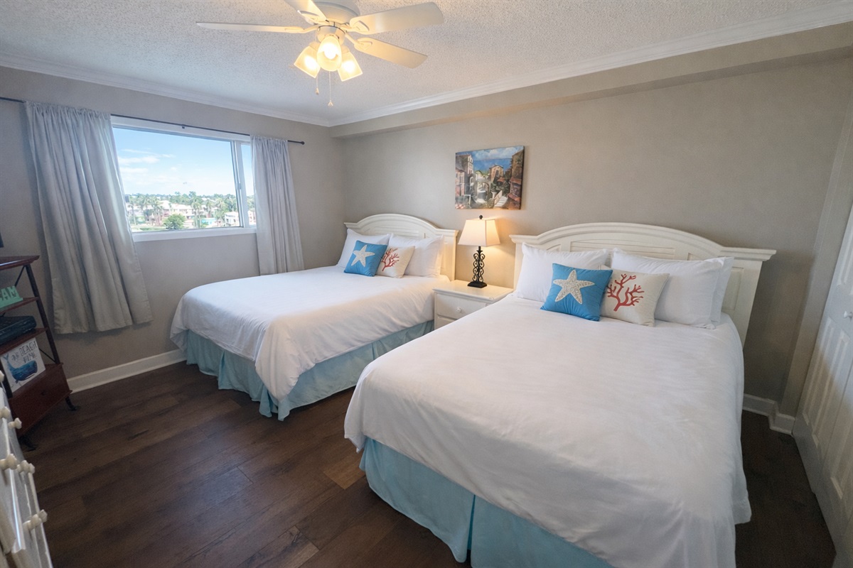 Bedroom #2 equipped with 2 double beds!