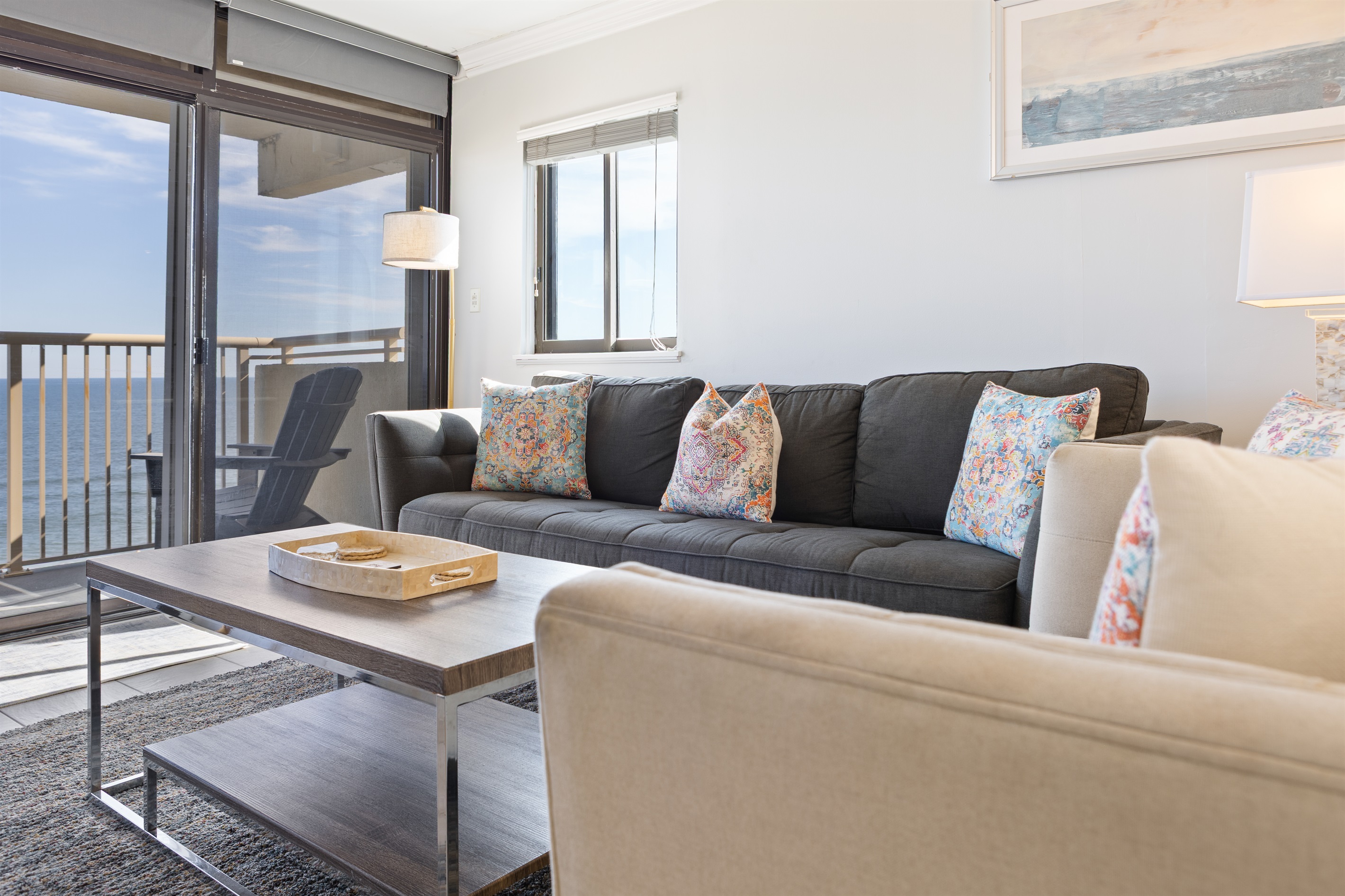 Living room with queen pull out bed