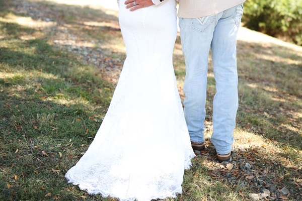 Bride and Groom walking around the property