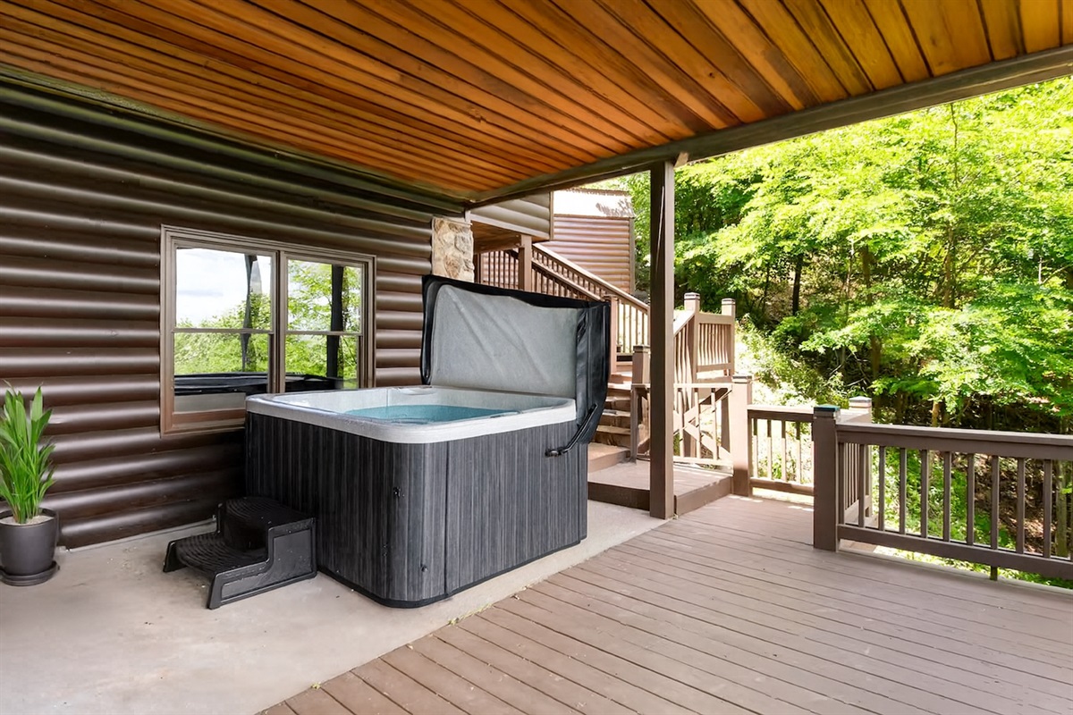 A spa moment, right outside your door. Hot tub bliss.
