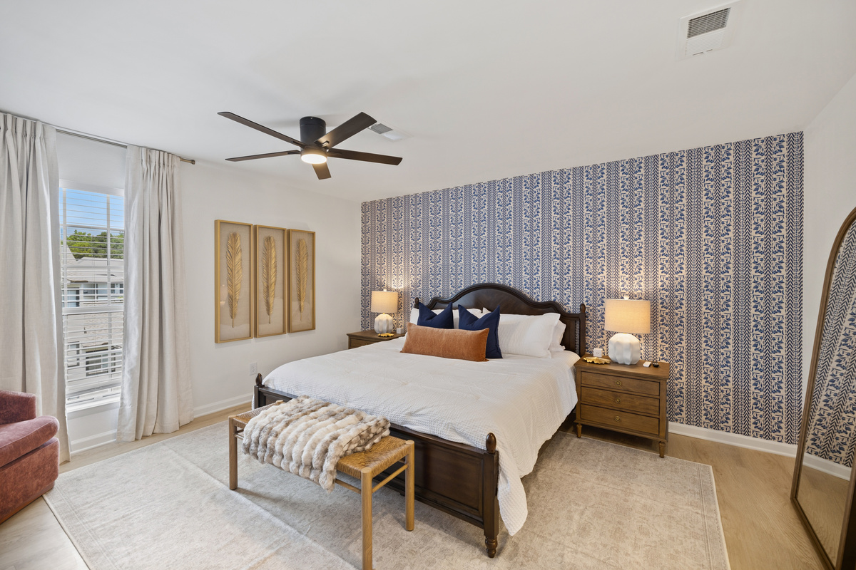 Wake up in the king bed with the light coming through the shutters and the day still yours.