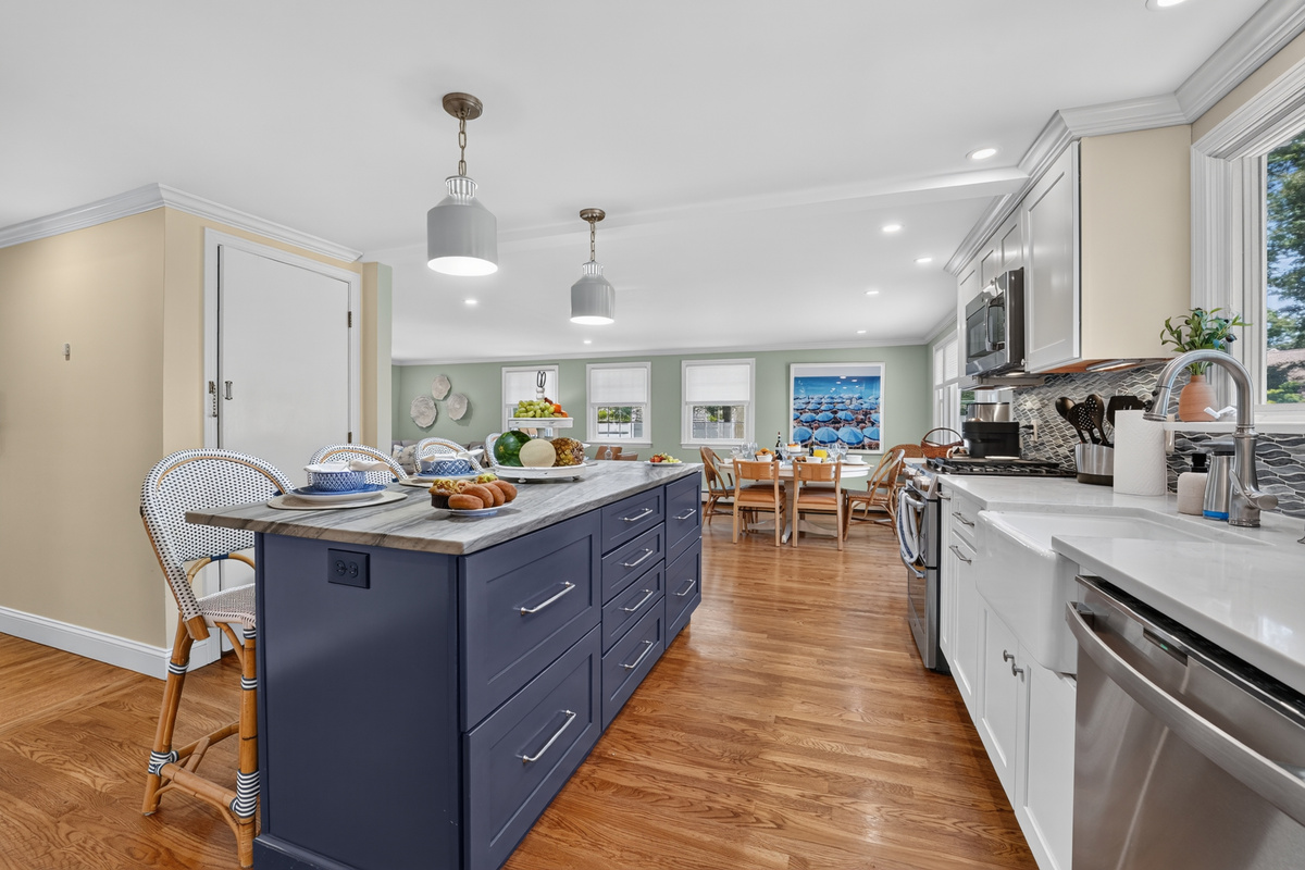 Spacious kitchen with an open layout that keeps everyone connected.