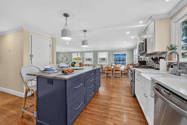 Spacious kitchen with an open layout that keeps everyone connected.