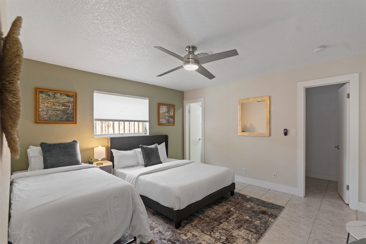 A Queen bed as well as a twin in Bedroom 2! 