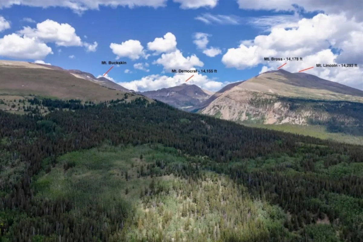 These are the mountains you see from the deck. They are 14ers.