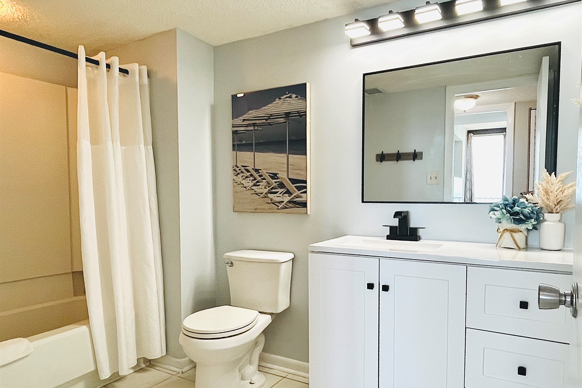 Fresh and spotless bathroom for your comfort.