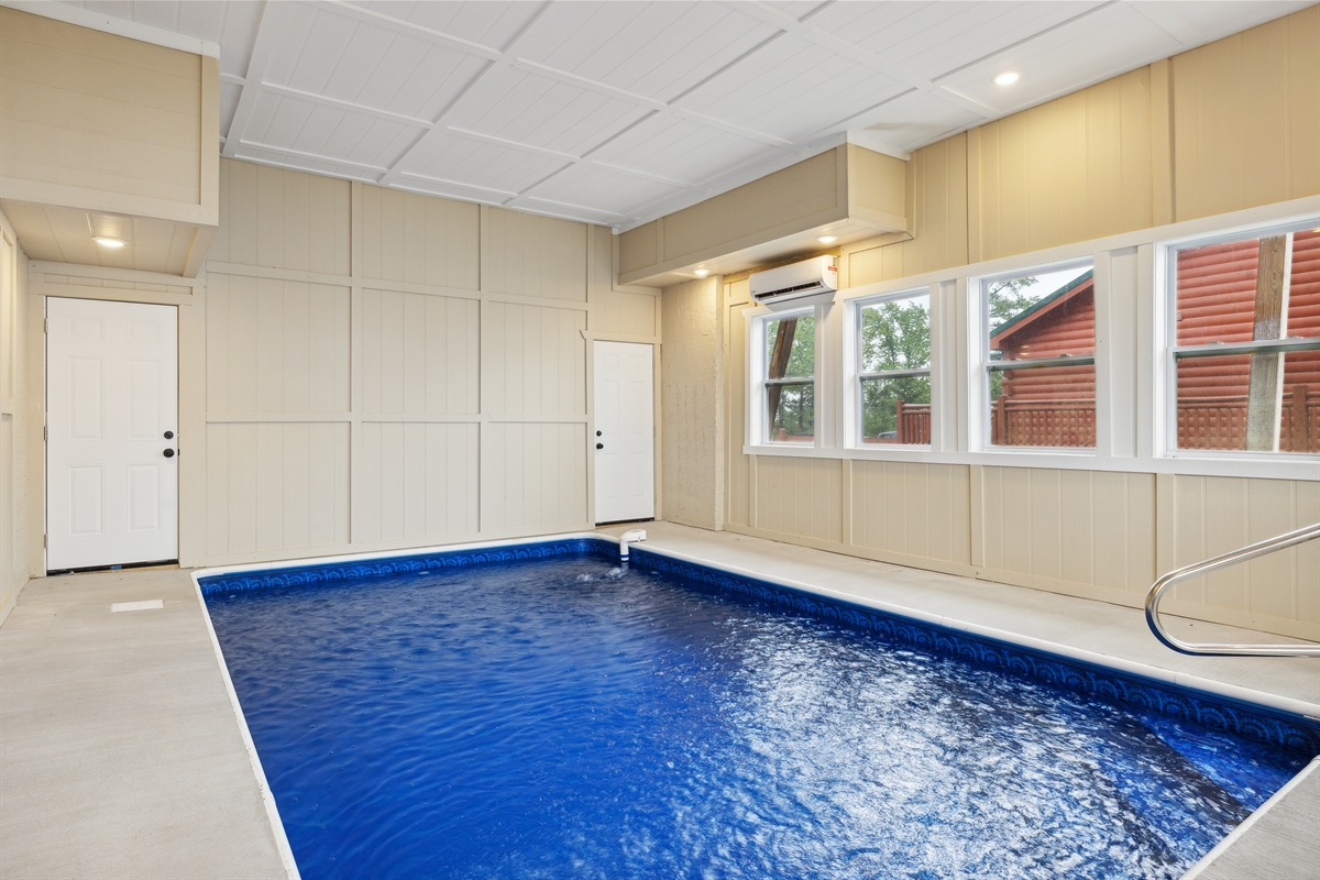 Heated indoor pool, perfect for swimming no matter the season.