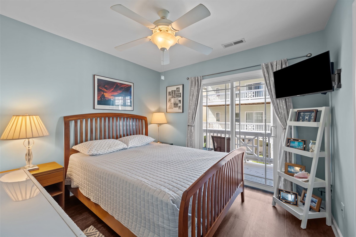 1st Floor Bedroom 2, with sound side balcony access