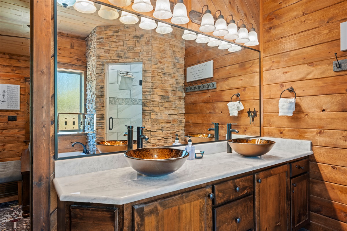 Double vanities provide plenty of room to get ready, making mornings easy even with a full house.