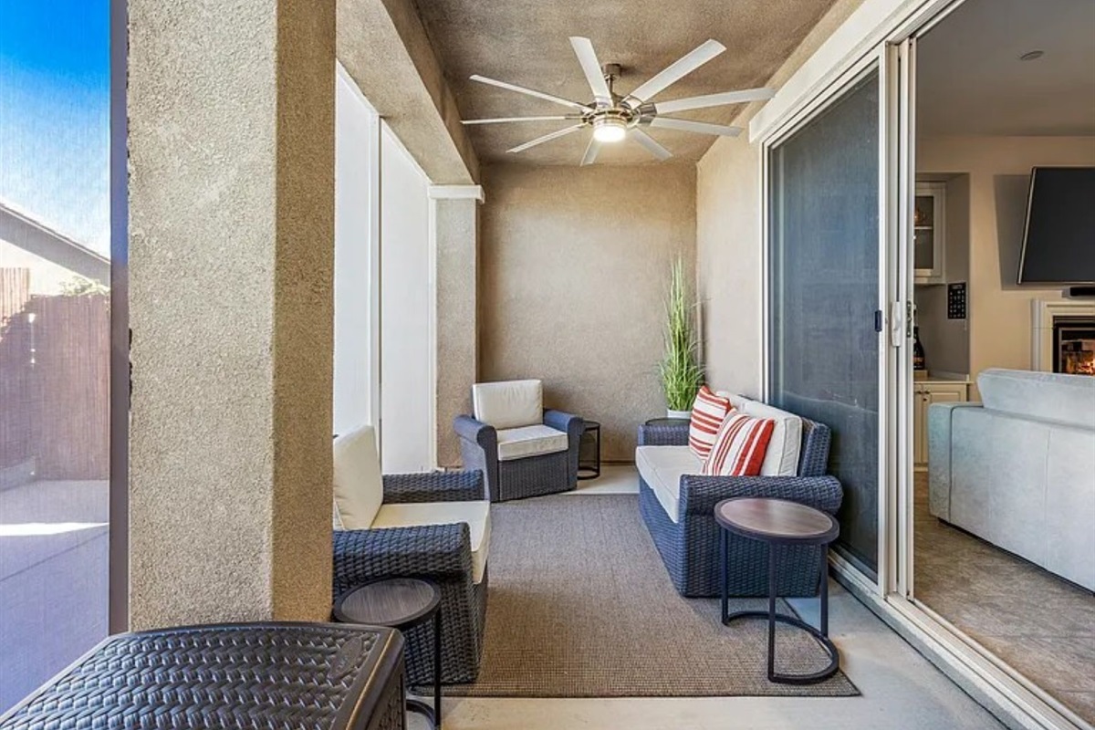 Enclosed patio accessed from the living area