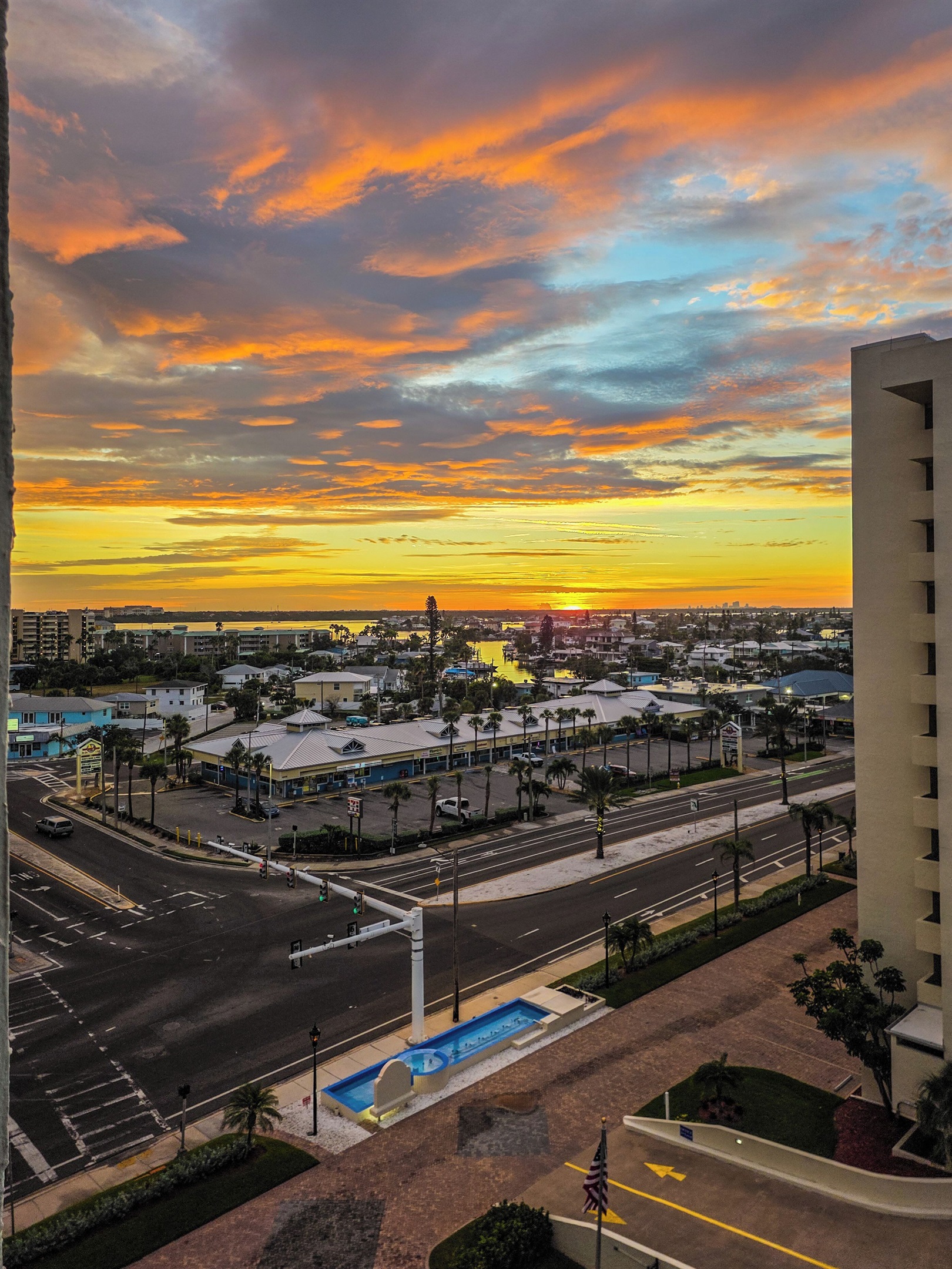 "Corner unit" means peeking around the side of the balcony for sunrise views!