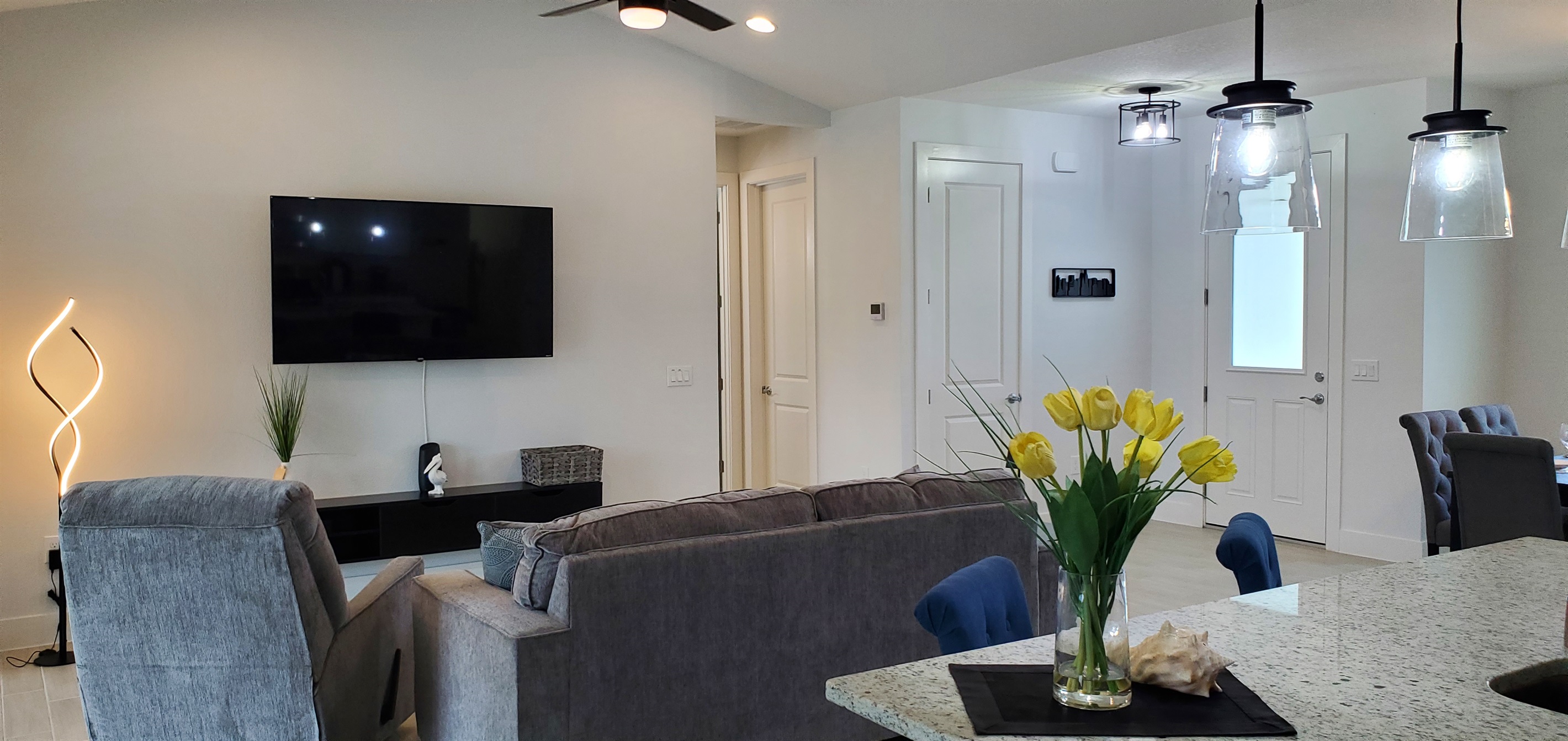 Living room and entryway