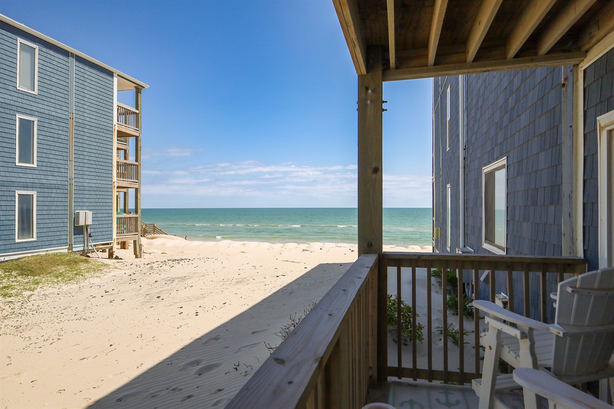 Seating on the balcony for dining and drinks