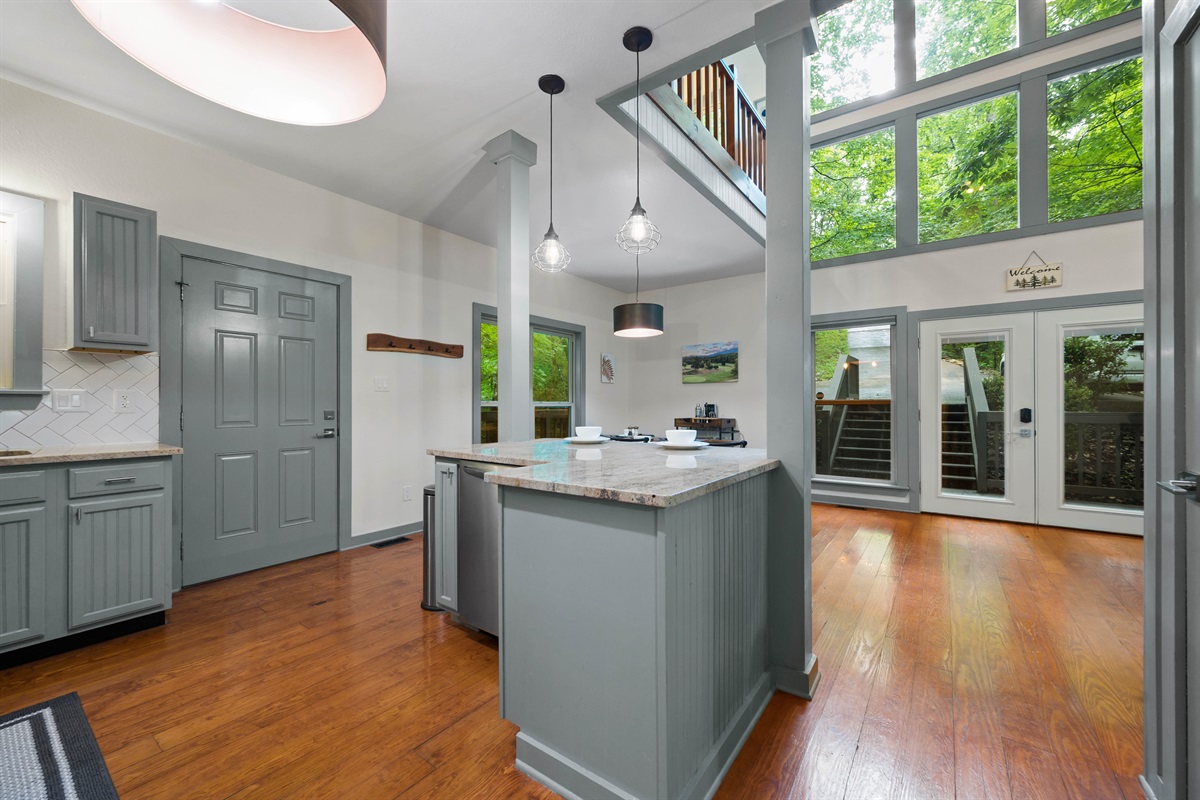 Access the side porch through a door in the kitchen!